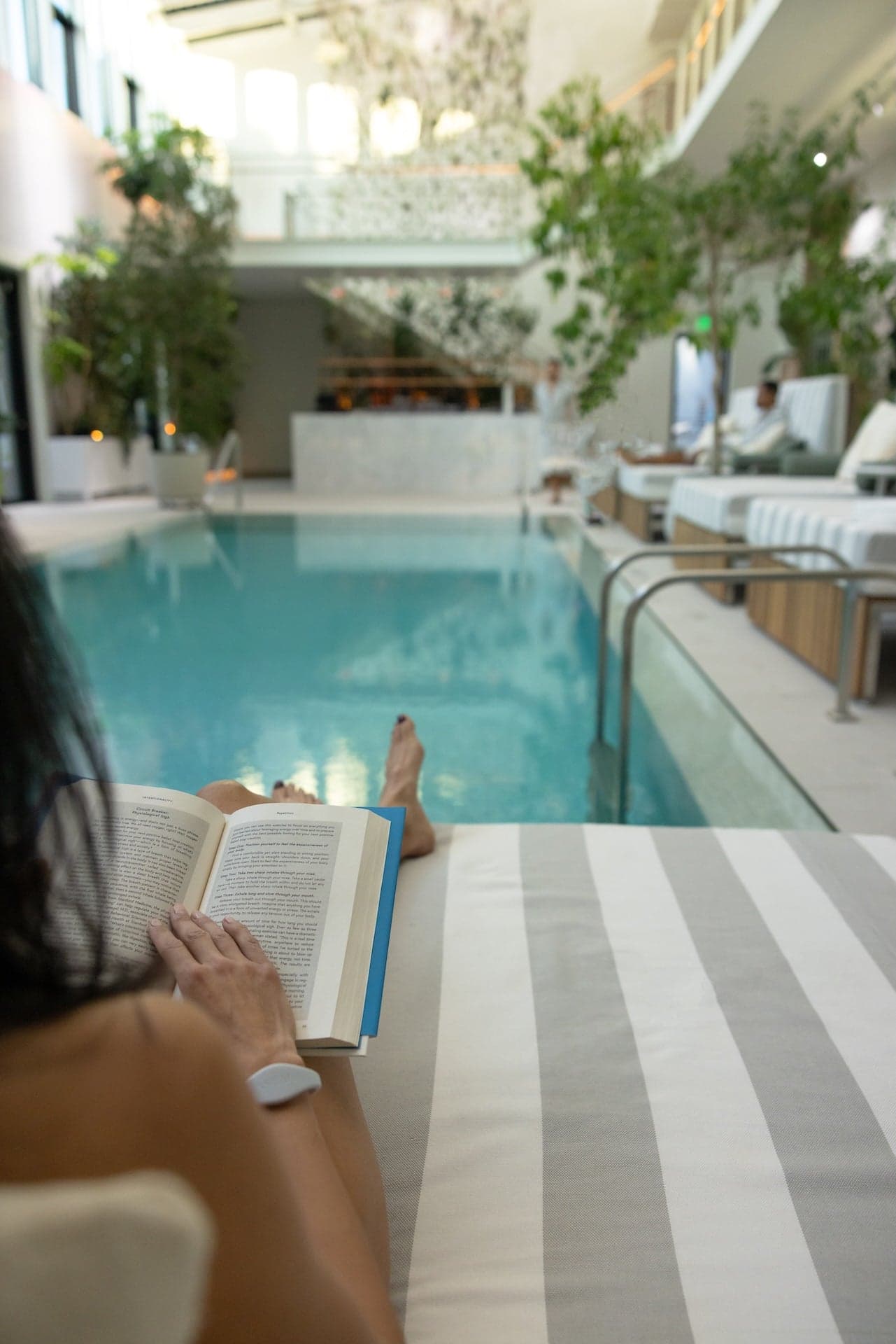 Guest relaxing by the pool